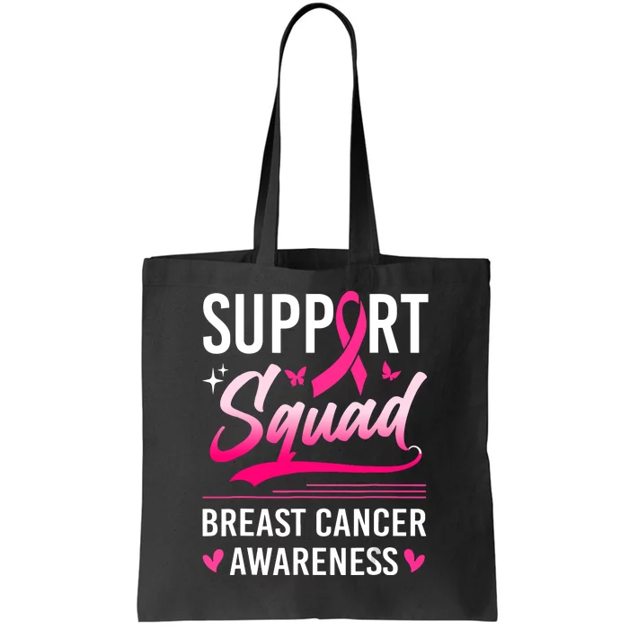 Matching Family Support Squad Breast Cancer Awareness Month Gift Tote Bag