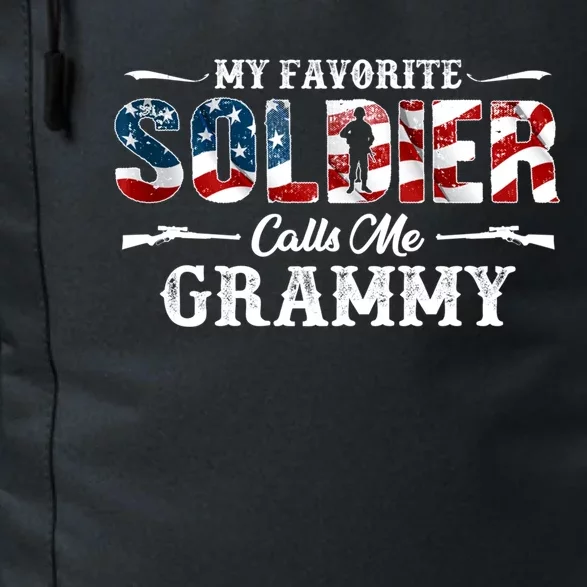 My Favorite Soldier Calls Me Grammy Gift Fathers Day Gift Daily Commute Backpack