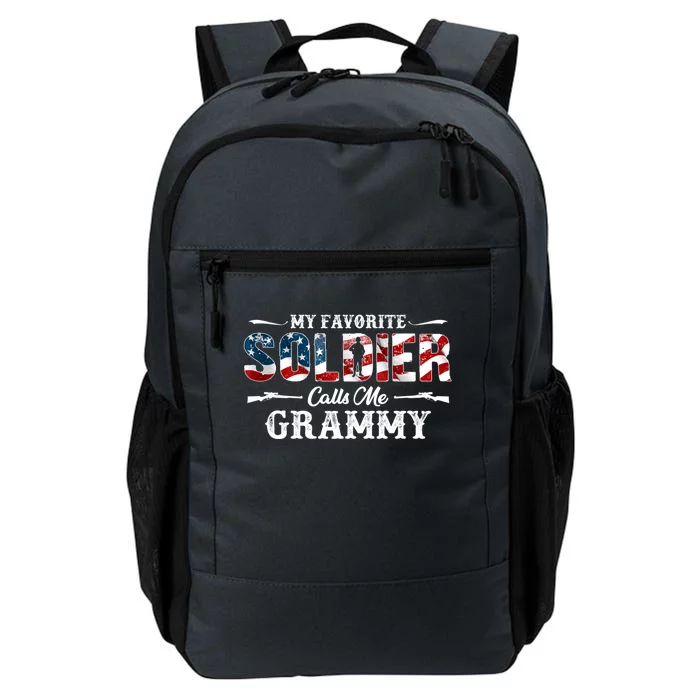 My Favorite Soldier Calls Me Grammy Gift Fathers Day Gift Daily Commute Backpack