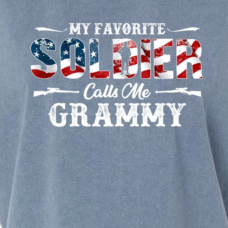 My Favorite Soldier Calls Me Grammy Gift Fathers Day Gift Garment-Dyed Women's Muscle Tee