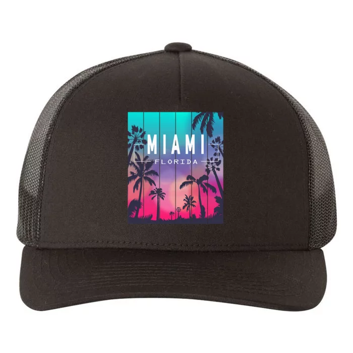 Miami Florida Sunset I Love Miami Beach Souvenir Yupoong Adult 5-Panel Trucker Hat