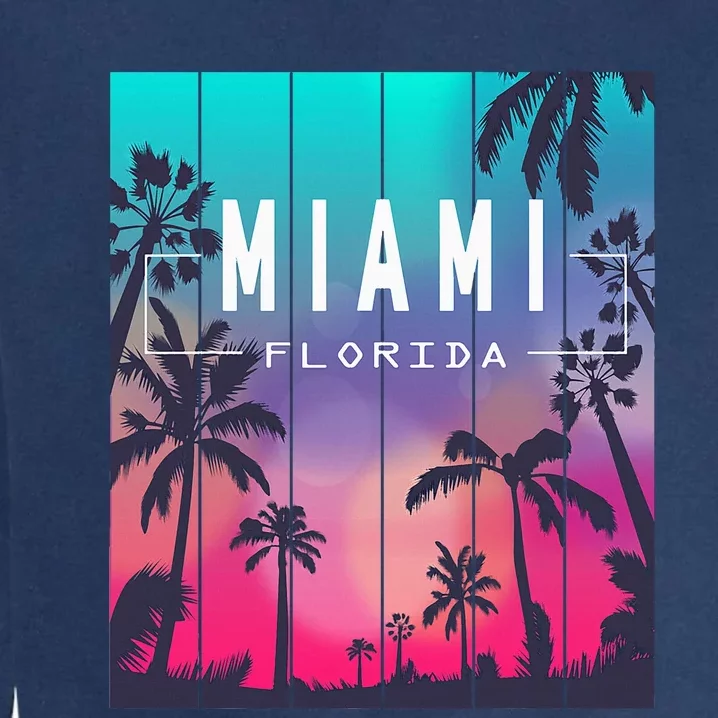 Miami Florida Sunset I Love Miami Beach Souvenir Garment-Dyed Sweatshirt