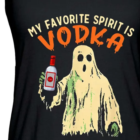 My Favorite Spirit Is Vodka Funny Halloween Party Adult Ladies Essential Flowy Tank