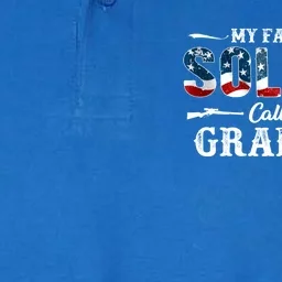 My Favorite Soldier Calls Me Grandma Gift Fathers Day Gift Softstyle Adult Sport Polo