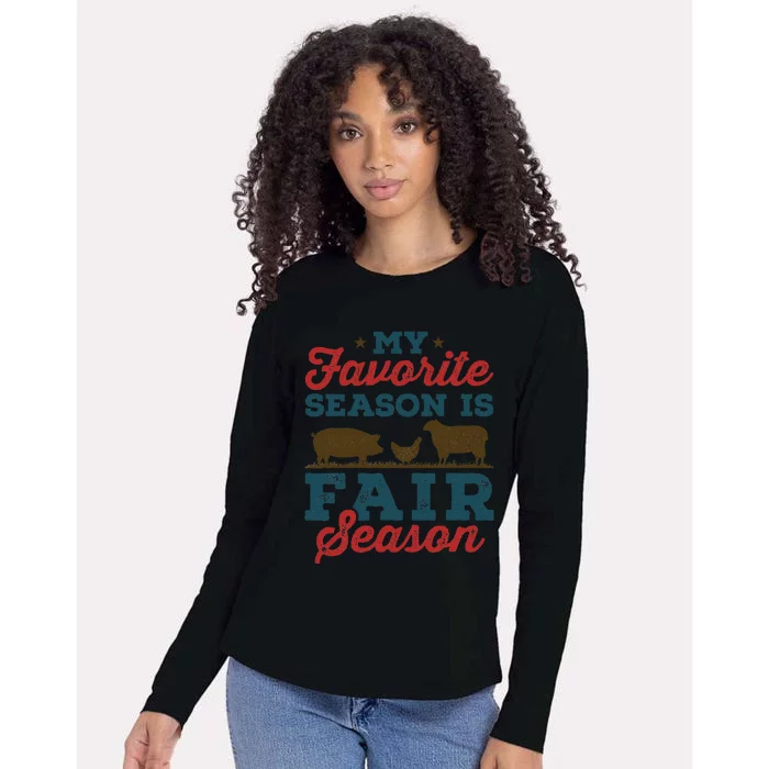 My Favorite Season Is Fair Season State County Fair Womens Cotton Relaxed Long Sleeve T-Shirt