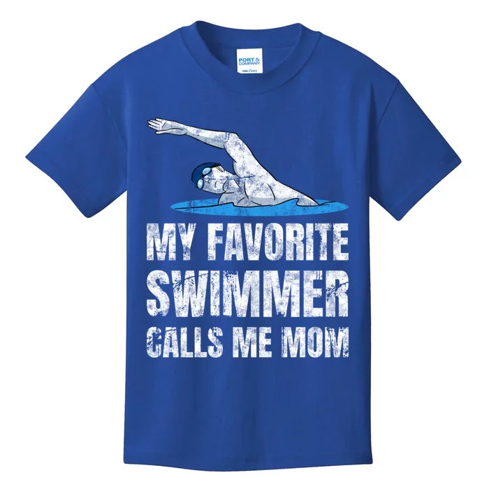 My Favorite Swimmer Calls Me Mom Mother's Day Swimming Gift Kids T-Shirt