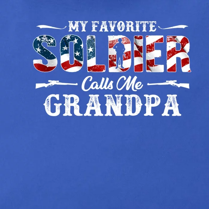 My Favorite Soldier Calls Me Grandpa Gift Fathers Day Meaningful Gift Zip Tote Bag