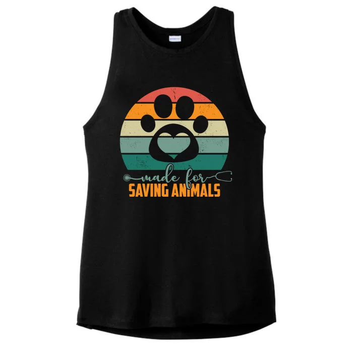 Made For Saving Animals Veterinarian Ladies Tri-Blend Wicking Tank