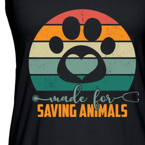 Made For Saving Animals Veterinarian Ladies Essential Flowy Tank