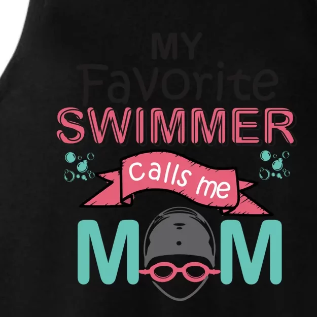 My Favorite Swimmer Calls Me Mom Swim Team Swimming Gift Ladies Tri-Blend Wicking Tank