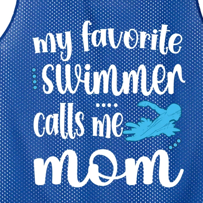 My Favorite Swimmer Calls Me Swim Mom Swimming Mama Gift Mesh Reversible Basketball Jersey Tank