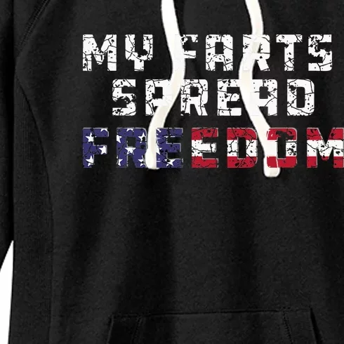 My Farts Spread Freedom Redneck Country Joke USA Flag Humor Women's Fleece Hoodie