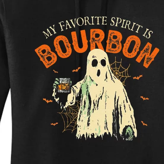 My Favorite Spirit Is Bourbon Funny Ghost Halloween Costume Gift Women's Pullover Hoodie