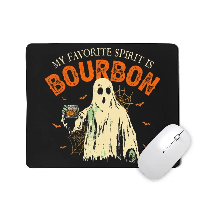 My Favorite Spirit Is Bourbon Funny Ghost Halloween Costume Gift Mousepad