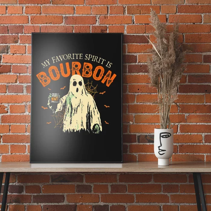 My Favorite Spirit Is Bourbon Funny Ghost Halloween Costume Gift Poster