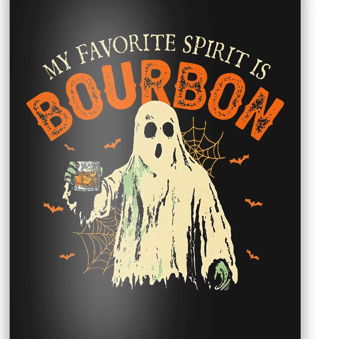 My Favorite Spirit Is Bourbon Funny Ghost Halloween Costume Gift Poster