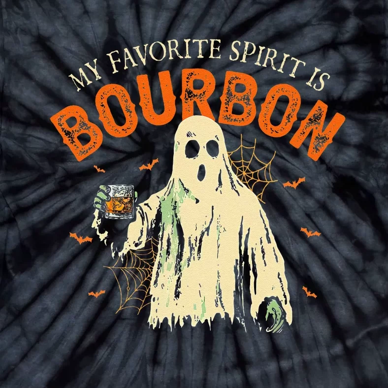 My Favorite Spirit Is Bourbon Funny Ghost Halloween Costume Gift Tie-Dye T-Shirt