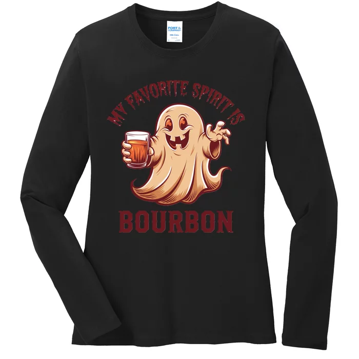 My Favorite Spirit Is Bourbon | Bourbon Lover Gifts Ladies Long Sleeve Shirt