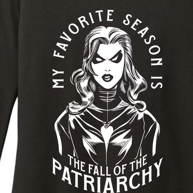 My Favorite Season Is The Fall Of The Patriarchy Goth Witch Gift Womens CVC Long Sleeve Shirt