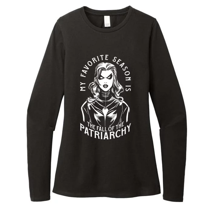 My Favorite Season Is The Fall Of The Patriarchy Goth Witch Gift Womens CVC Long Sleeve Shirt