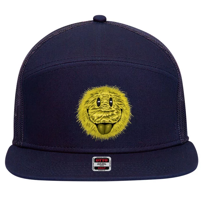 Ma Fur Smiley Pet 7 Panel Mesh Trucker Snapback Hat