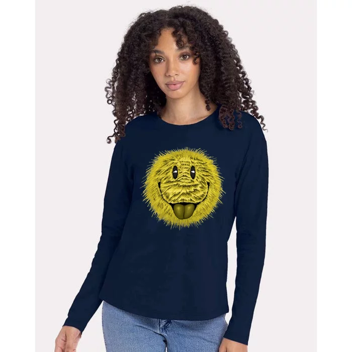 Ma Fur Smiley Pet Womens Cotton Relaxed Long Sleeve T-Shirt