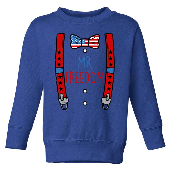 Mr Freedom Suspenders 4th Of July Meaningful Gift Toddler Sweatshirt