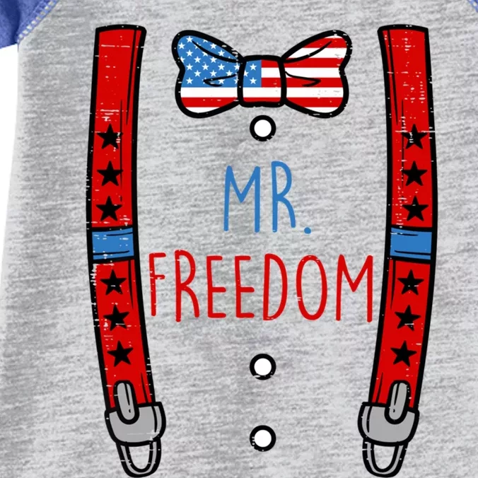 Mr Freedom Suspenders 4th Of July Meaningful Gift Infant Baby Jersey Bodysuit