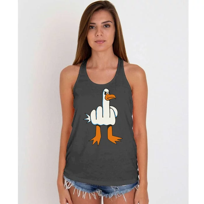 Middle Finger Seagull Women's Knotted Racerback Tank