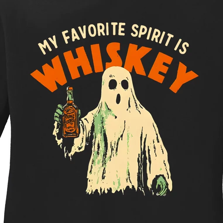 My Favorite Spirit Is Whiskey Ladies Long Sleeve Shirt