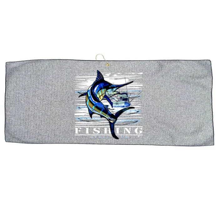 Marlin Fishing Sport Club Large Microfiber Waffle Golf Towel