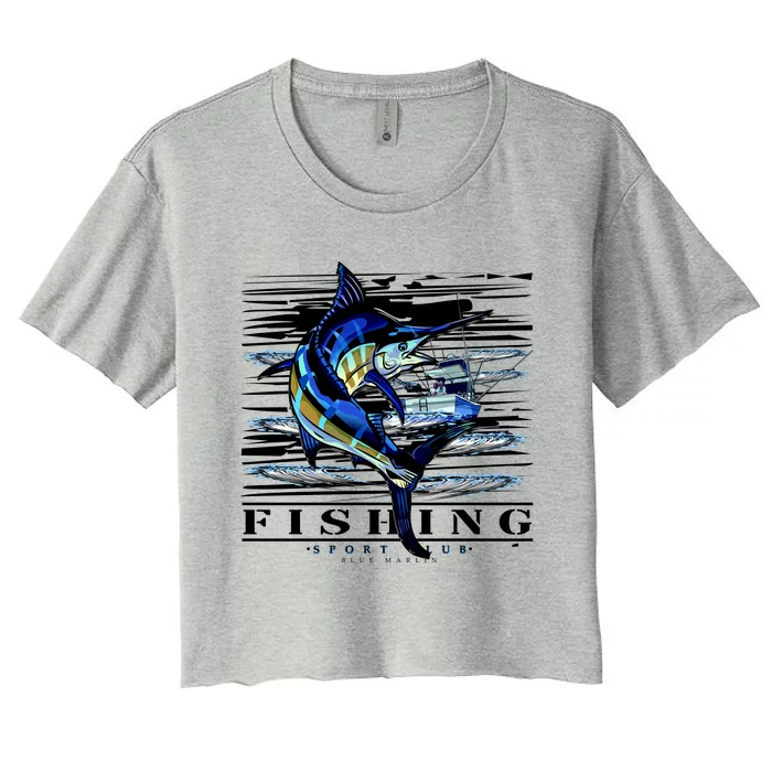 Marlin Fishing Sport Club Women's Crop Top Tee