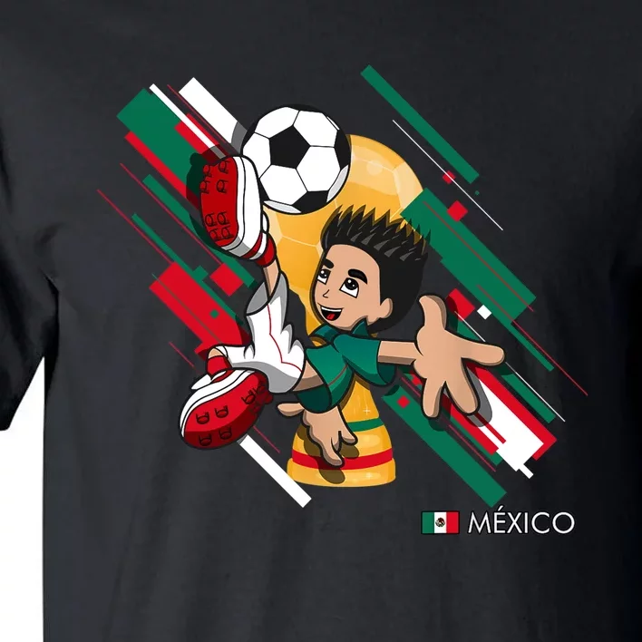 Mexico Football Soccer Playing Soccer Goal Dabbing Tall T-Shirt