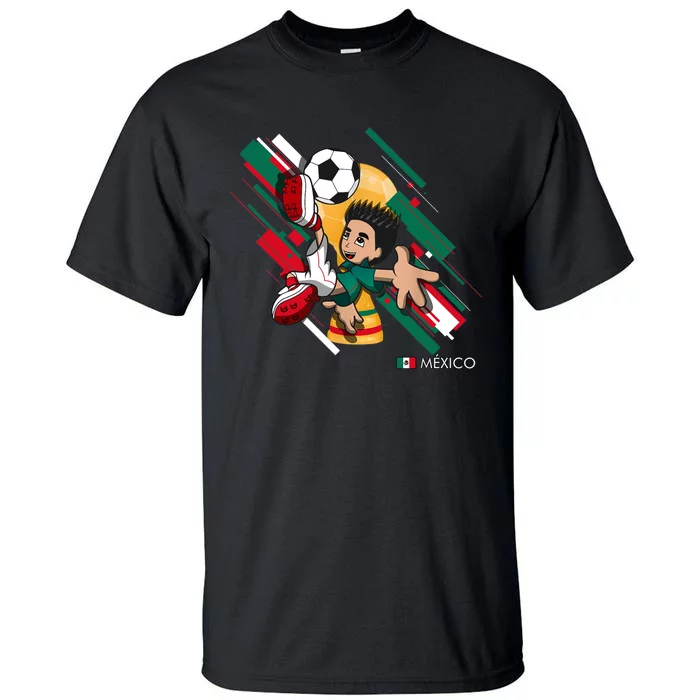 Mexico Football Soccer Playing Soccer Goal Dabbing Tall T-Shirt