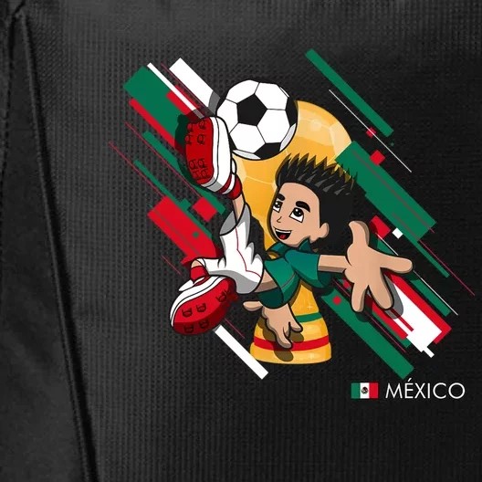 Mexico Football Soccer Playing Soccer Goal Dabbing City Backpack