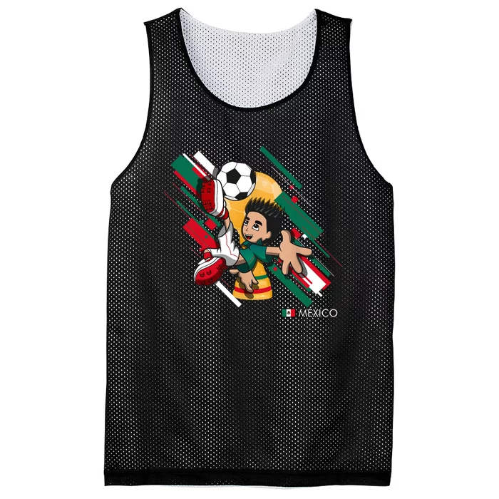 Mexico Football Soccer Playing Soccer Goal Dabbing Mesh Reversible Basketball Jersey Tank