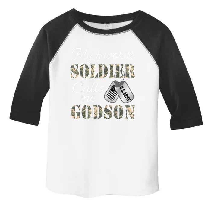 My Favorite Soldier Calls Me Godson Army Graduation Godson Toddler Fine Jersey T-Shirt