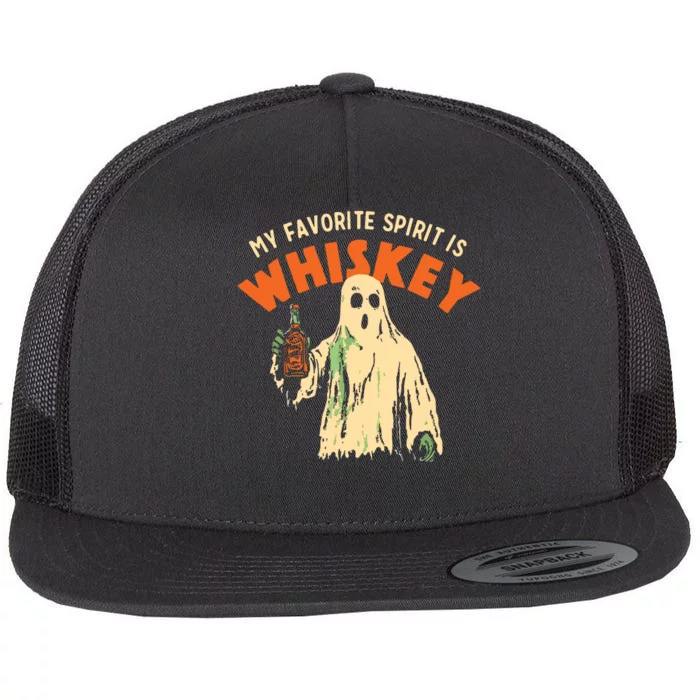 My Favorite Spirit Is Whiskey Flat Bill Trucker Hat