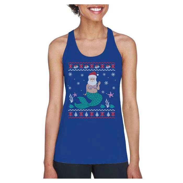 Mermaid Funny Santa Gifts For Christmas Women's Racerback Tank