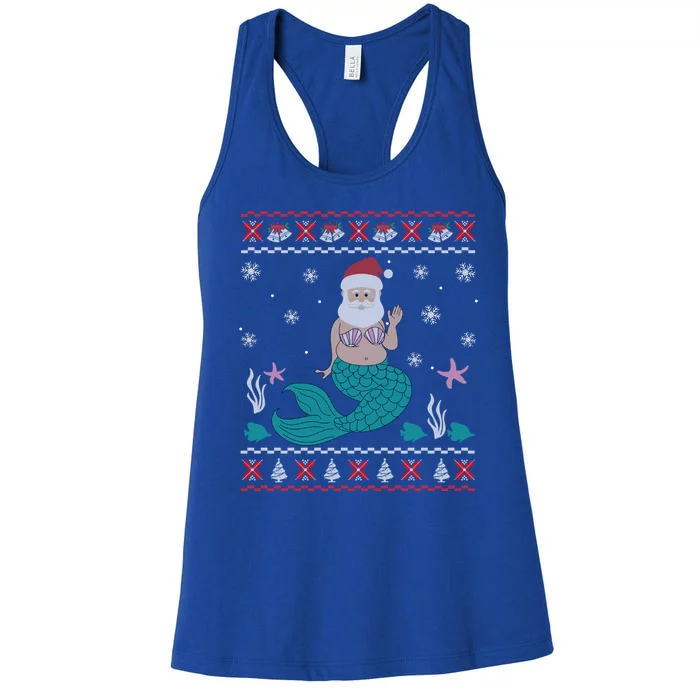 Mermaid Funny Santa Gifts For Christmas Women's Racerback Tank