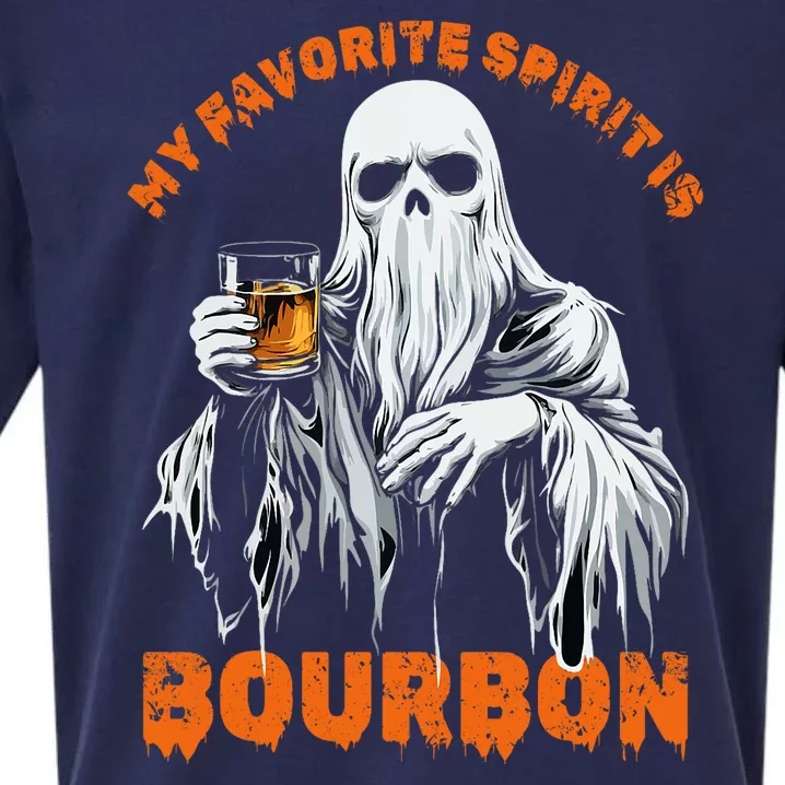 My Favorite Spirit Is Bourbon Halloween Ghost Costume Sueded Cloud Jersey T-Shirt