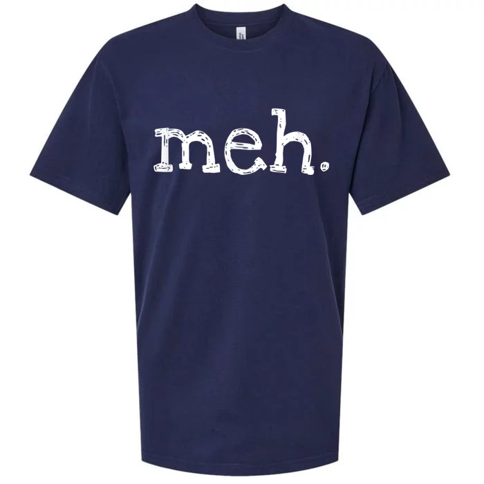 Meh Funny Sarcastic Sueded Cloud Jersey T-Shirt