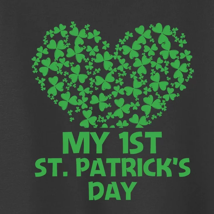 My First St Patricks Day Heart Shamrock Funny Gift Toddler T-Shirt