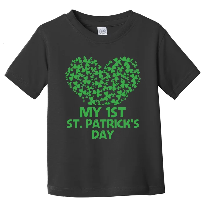 My First St Patricks Day Heart Shamrock Funny Gift Toddler T-Shirt