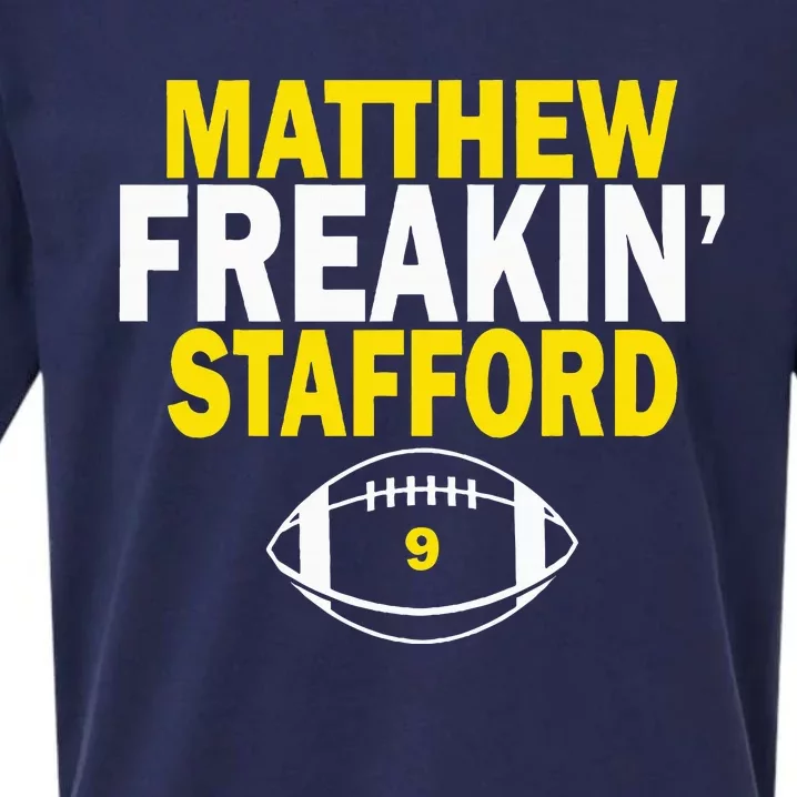 Matthew Freakin Stafford Number 9 Sueded Cloud Jersey T-Shirt