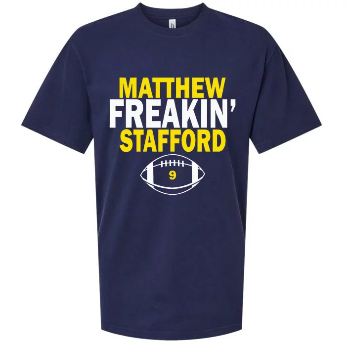 Matthew Freakin Stafford Number 9 Sueded Cloud Jersey T-Shirt