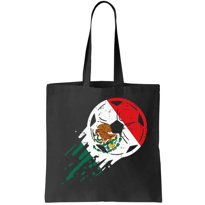 Mexico Flag Soccer Ball Mexican Football Fan Tote Bag