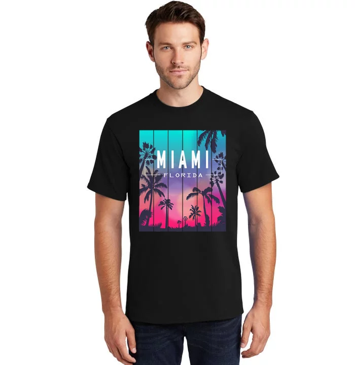 Miami Florida Sunset I Love Miami Beach Souvenir Tall T-Shirt