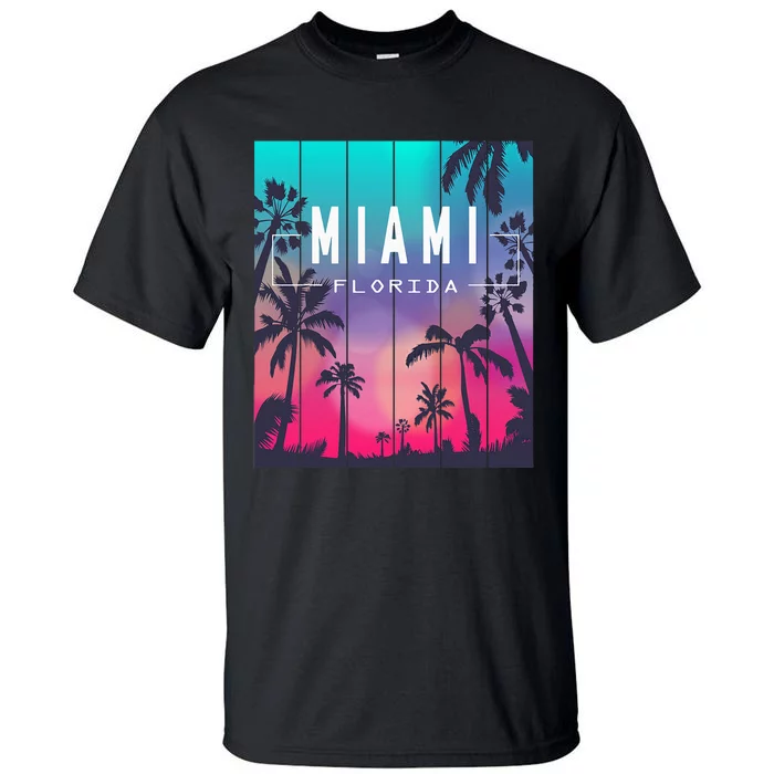 Miami Florida Sunset I Love Miami Beach Souvenir Tall T-Shirt