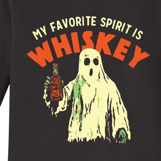 My Favorite Spirit Is Whiskey Baby Long Sleeve Bodysuit